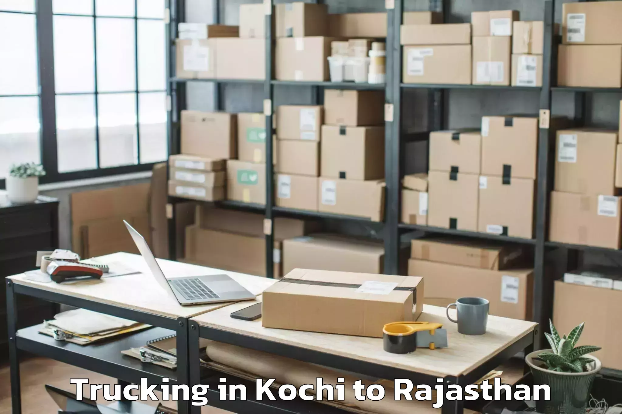 Book Kochi to Chaksu Trucking Online